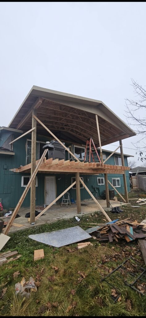 They built a deck with a roof