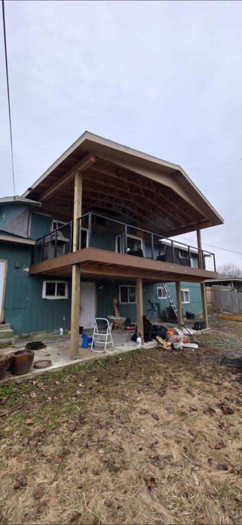 They built a deck with a roof
