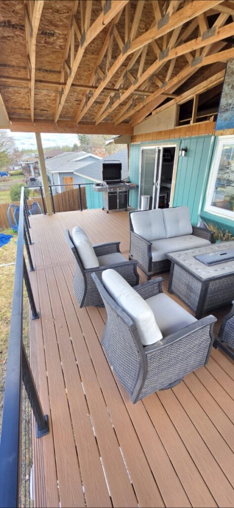 They built a deck with a roof