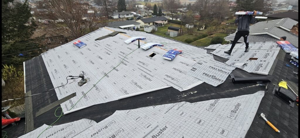 Roof felt and shingle install