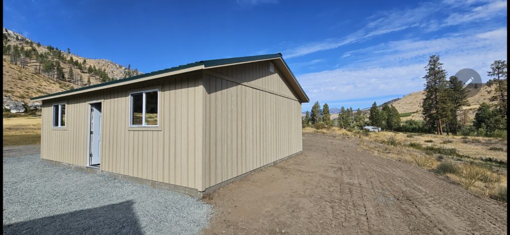 Garage with metal roof